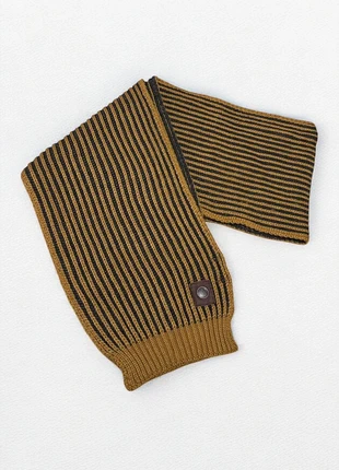 Sciarpa Cotton & Silk a righe senape e blu – Unisex, brand: Cotton & Silk, condizioni: Ottime, €12.00, €13.30 include la Protezione acquisti