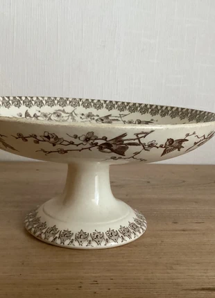 Ancien compotier terre de fer HB et cie faïencerie de Choisy-le-Roi décor oiseaux, marque: H.B et cie, état: Très bon état, 30,00 €, 32,20 € Protection acheteurs incluse