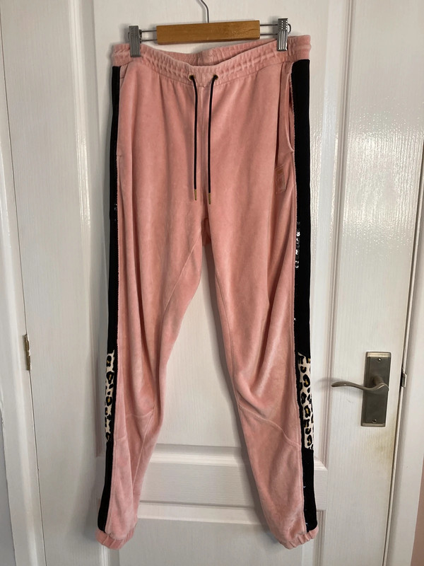 Puma Charlotte Olympia size 8 10 pink velvet leopard print side