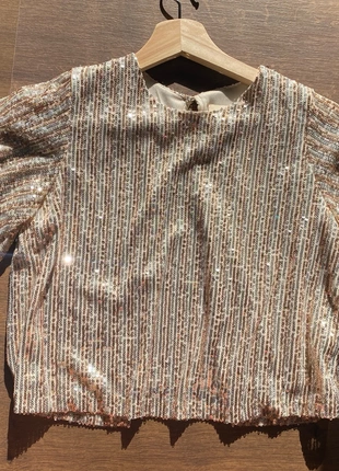 Blouse à sequins neuve, marque: Easy Clothes, état: Neuf sans étiquette, taille: S / 36 / 8, 20,00 €, 21,70 € Protection acheteurs incluse