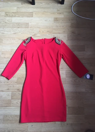 vestido ceñido rojo con cadenas en hombros, marca: Moda ocasion, estado: Nuevo con etiquetas, tamaño: Talla única, 7,00 €, 8,05 € Protección al comprador incluida