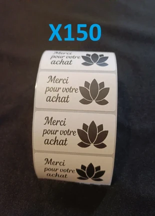 Lot de 150 étiquettes “Merci pour votre achat” 60×30 mm Design fleur de lotus, marque: sansnom., état: Neuf sans étiquette, 6,00 €, 7,00 € Protection acheteurs (Pro) incluse