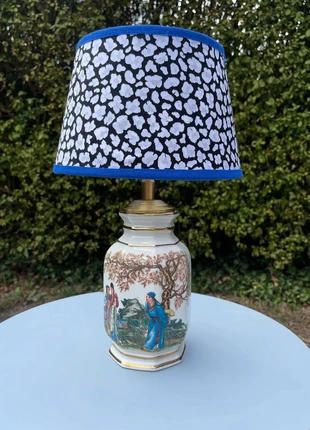 Unieke tafellamp met porseleinen voet! Lampenkap/ Lampenvoet, marque: vintageingx, état: Neuf avec étiquette, 38,50 €, 41,13 € Protection acheteurs incluse