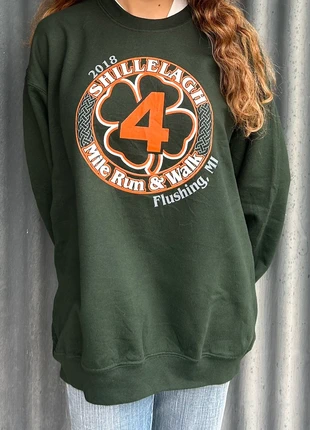 Sudadera vintage verde sin capucha y con estampado naranja , marca: Gildan, estado: Muy bueno, tamaño: L, 13,99 €, 14,69 € Protección al comprador incluida