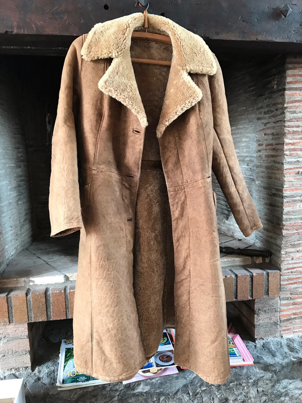 manteau peau lainée vintage