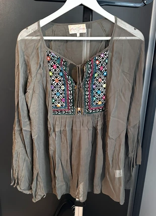 Blouse kaki, brand: Miss June, condition: Good, size: S / 36 / 8, €5.00, €5.95 includes Buyer Protection