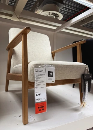 Ekenaset Armchair - Oak Gunnared Beige Scandinavian Retro Design, marca: IKEA, estado: Novo com etiquetas, €175.00, €184.45 inclui Proteção do Comprador