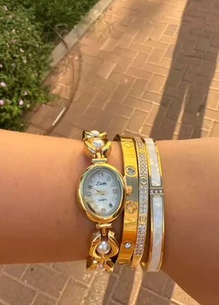 Montre à quartz dorée avec perles acier inoxydable, brand: Quartz, condizioni: Ottime, taglia: Taglia unica, €20.00, €21.70 include la Protezione acquisti