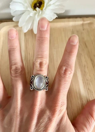 Bague neuve argenté avec style pierre blanche, estado: Nuevo sin etiquetas, tamaño: 18,1 mm Ø / 18,5, 14,00 €, 15,40 € Protección al comprador incluida