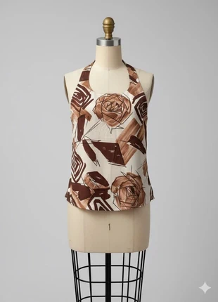 Top Marni en soie imprimée brun beige – taille S/M, brand: Marni, condizioni: Ottime, taglia: S / IT 40 / EU 36, €166.00, €175.00 include la Protezione acquisti