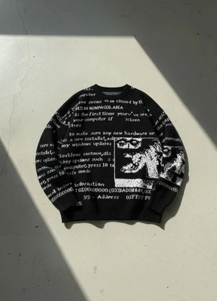 Pull noir imprimé texte, style streetwear graphique, marca: Void District, estado: Muy bueno, tamaño: M, 49,90 €, 53,10 € Protección al comprador incluida