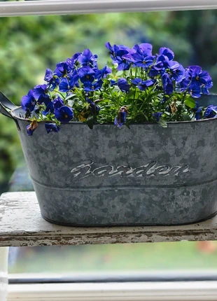 2 oude zinken bloembakken voor binnen/buiten💜, brand: Zink, condizioni: Buone, €19.00, €20.65 include la Protezione acquisti