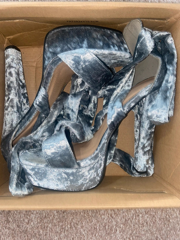 Silver 2025 velvet heels