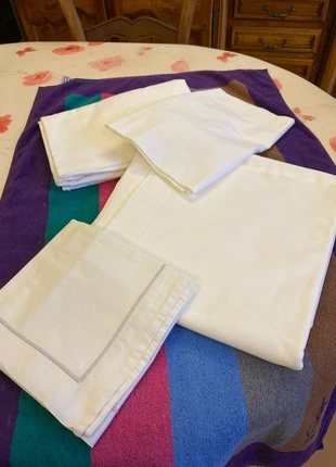 Vintage : Amateurs de draps anciens Parure de lit complète en Lin, marca: Vintage Dressing, estado: Muito bom, tamanho: Solteiro (135-150 cm x 200-220 cm), €35.00, €37.45 inclui Proteção do Comprador