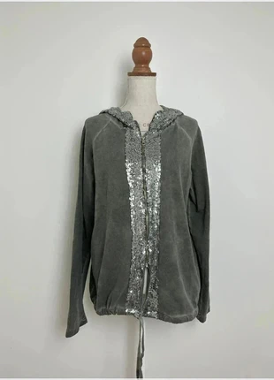 Veste kaki perles heishi sweat à capuche Y2K Vintage Rétro – Taille M (38) Tinta Tienda, brand: tinta tienda, condizioni: Ottime, taglia: M / IT 42 / EU 38, €10.00, €11.20 include la Protezione acquisti