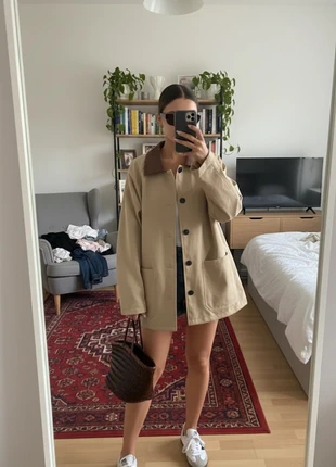 Veste à Veste oversize beige à col marron casual rétro taille S, marque: wakeyli, état: Très bon état, taille: S / 36 / 8, 49,90 €, 53,10 € Protection acheteurs incluse