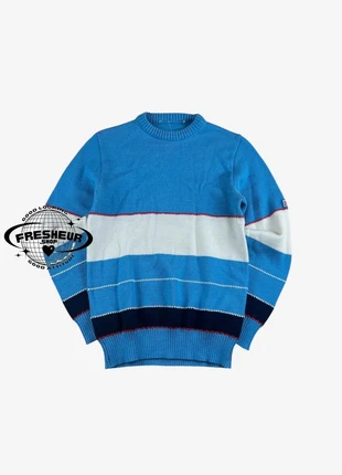 Pull Crewneck Col U Vintage d'Hiver Chaud Bleu & Blanc - S (C103), brand: Vintage Dressing, condition: Very good, size: S, €18.00, €19.60 includes Buyer Protection Pro