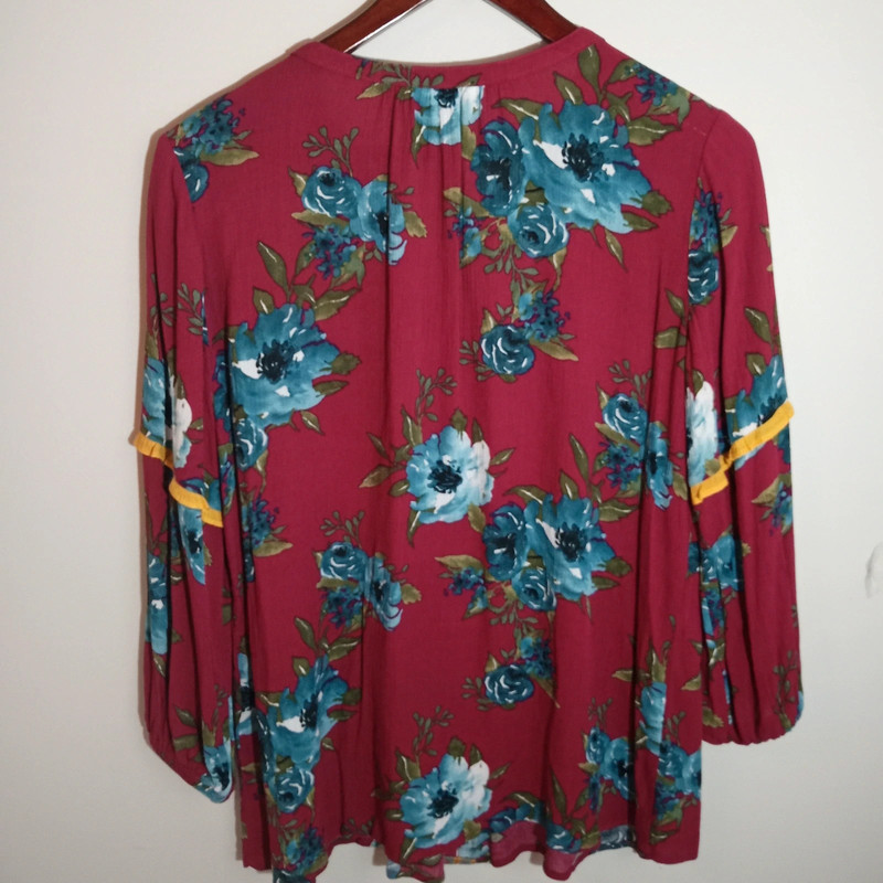 Pioneer Woman Peasant Boho Floral Tunic Size S 3