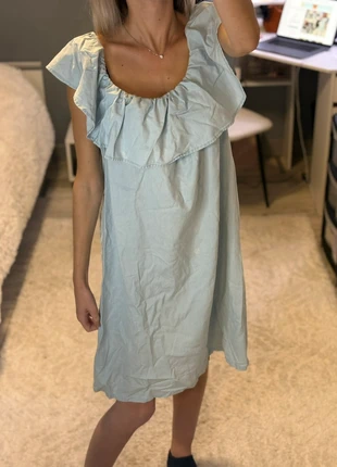 Robe bleu clair volantée - In Extenso, merk: In Extenso, staat: Heel goed, maat: Universele maat, € 3,00, € 3,85 inclusief Kopersbescherming Pro