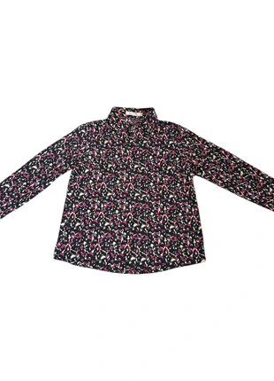 Chemise By One 🎨 imprimé coloré noir/fuchsia – taille S/M, très bon état, merk: LOOK, staat: Heel goed, maat: S / 36 / 8, € 7,00, € 8,05 inclusief Kopersbescherming