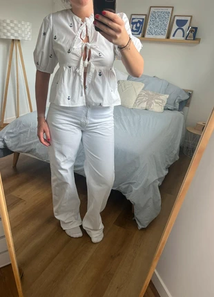 Blouse blanche à motifs à noeud taille S, marke: it Hippie, zustand: Neu, größe: S / 36 / 8, 15,00 €, 16,45 € inklusive Vinted-Käuferschutz