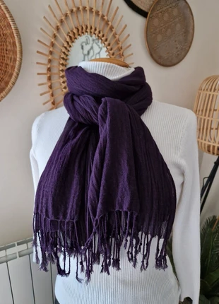 Grand Foulard écharpe Bohême Chèche violet 160x75 cm, condition: Very good, €5.00, €5.95 includes Buyer Protection Pro