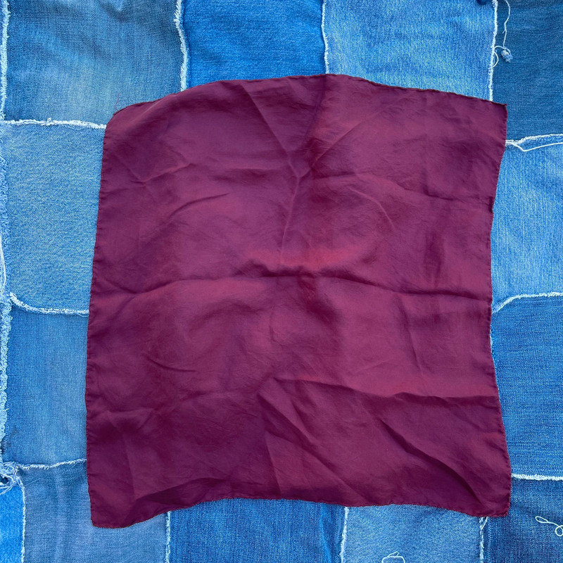 Unbranded | Vintage Plain Maroon Red Silk Bandana Square Scarf Kerchief 3