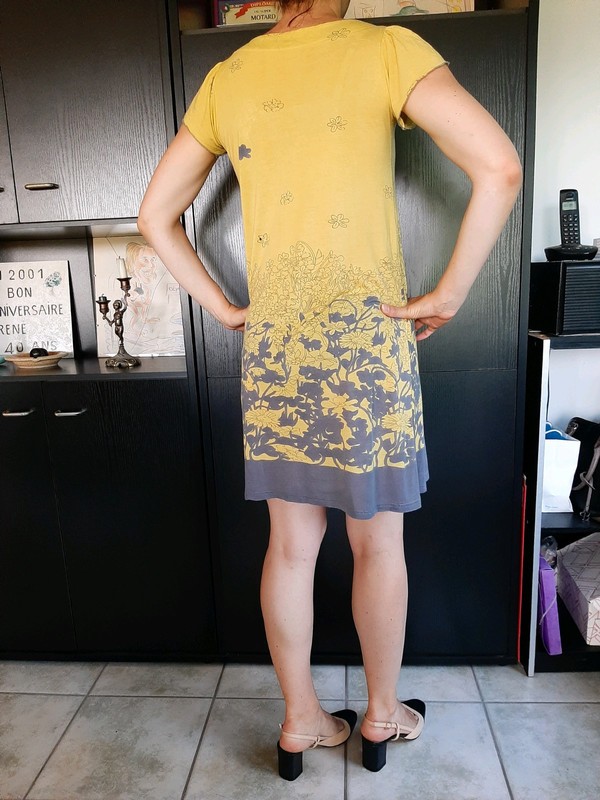 robe Yumi vintage grise et jaune - taille M 4