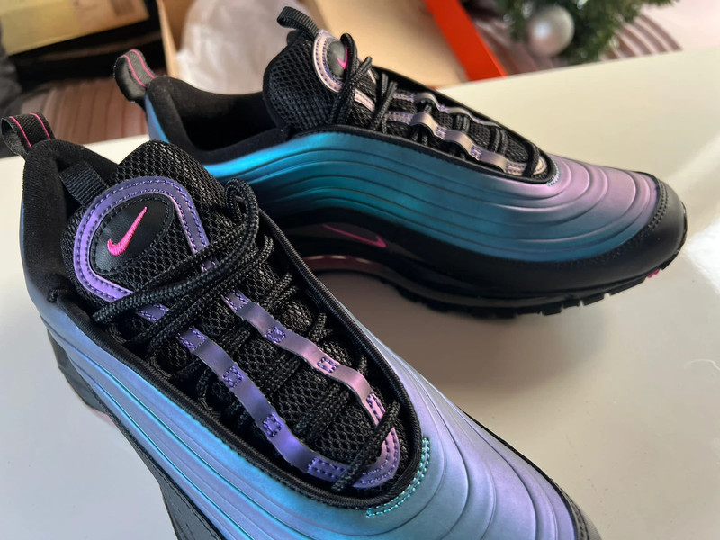 Nike air max 97 iridescent trainers in black sale