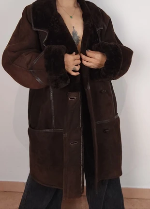 Manteau marron daim/cuir Vintage des années 80s 90s taille 52, brand: Vintage, condition: Very good, size: 6XL / 52 / 24, €70.00, €74.20 includes Buyer Protection Pro