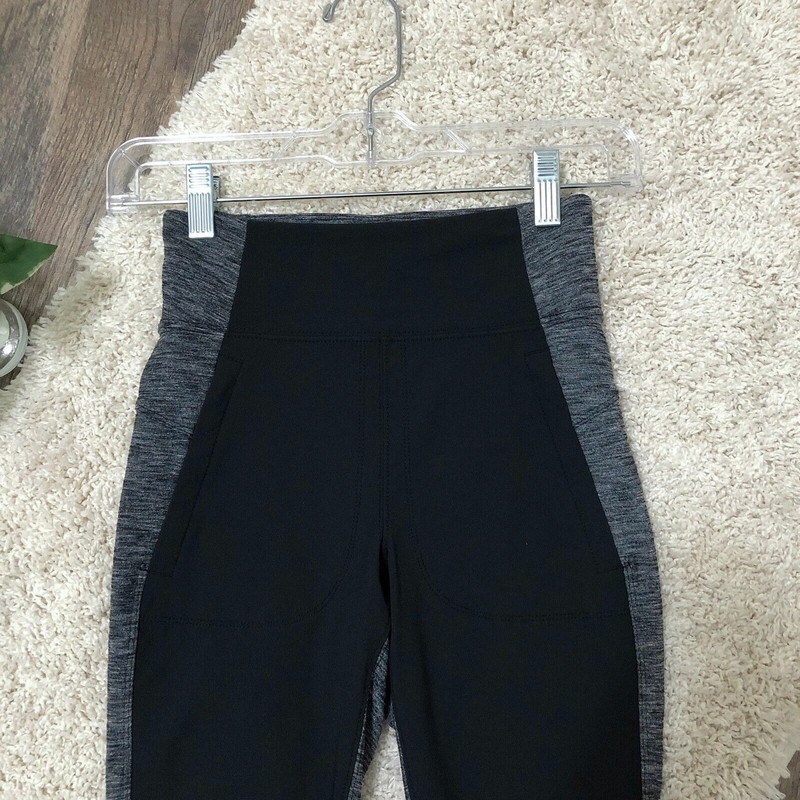 Athleta Size 2 Heather Gray Black High Rise Highline Hybrid Legging Pants 3