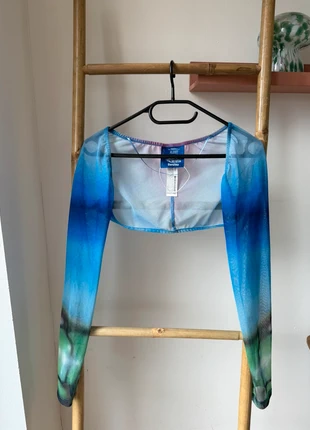 Bershka mesh bolero top blauw groen – Alehsy collab, marca: Bershka, estado: Muy bueno, tamaño: M / 38 / 10, 3,00 €, 3,85 € Protección al comprador incluida