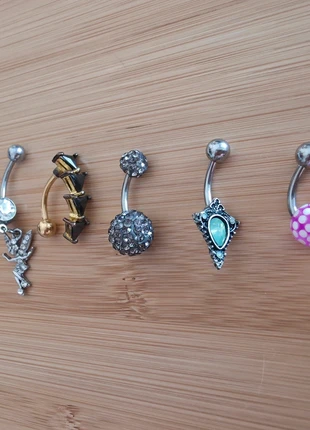 Lot 5 piercings nombril / navel fantaisie, condition: Good, €7.00, €8.05 includes Buyer Protection