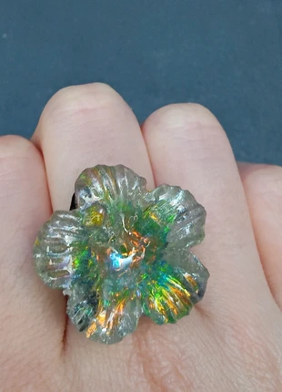 Anillo flor holografica, marque: Flower, état: Neuf sans étiquette, taille: Ajustable, 6,00 €, 7,00 € Protection acheteurs incluse