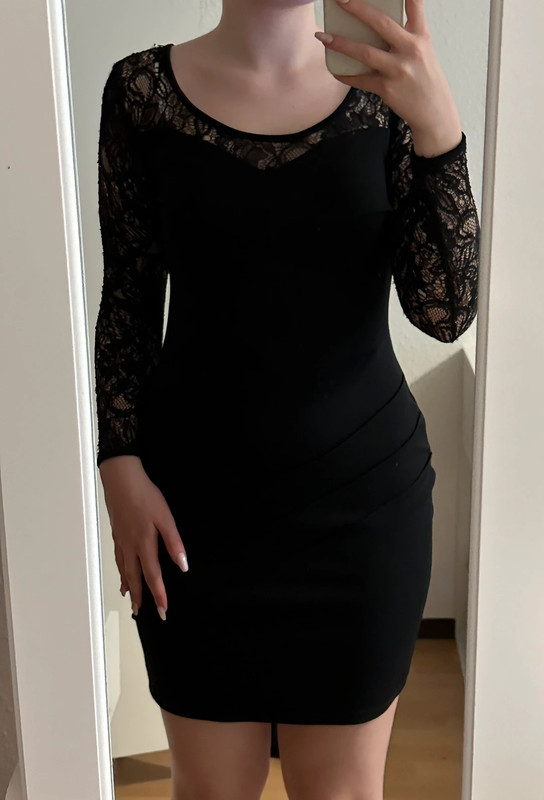 schwarzes kleid mit spitze 3