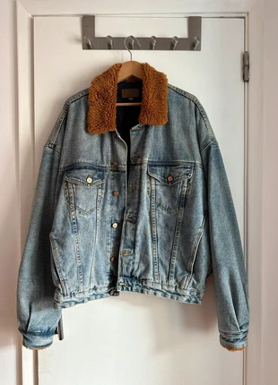 ASOS Denim and fleece jacket, merk: ASOS, staat: Heel goed, maat: L, € 10,00, € 11,20 inclusief Kopersbescherming