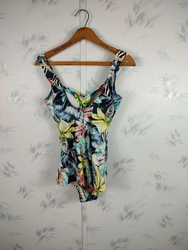 Maxine of Hollywood Black Floral Print One Piece Swimsuit 5