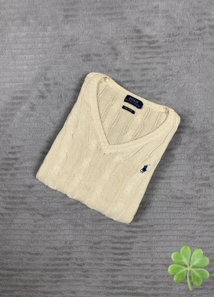 Pull torsadé / pull tressé / pull en maille Ralph Lauren blanc crème taille S femme, merk: Ralph Lauren, staat: Heel goed, maat: S / 36 / 8, € 53,00, € 56,35 inclusief Kopersbescherming
