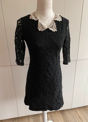 Prachtig vintage kanten jurkje zwart met witte boord Bruce Field 40, merk: Bruce Field, staat: Heel goed, maat: L / 40 / 12, € 7,50, € 8,58 inclusief Kopersbescherming