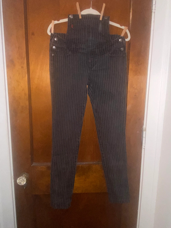Rare Vintage Tripp NYC Pinstripe Overall Pants Size 9 2