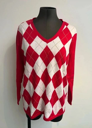 Pull Tommy Hilfiger – Losanges rouge & blanc – Taille L, brand: Tommy Hilfiger, condition: Good, size: L / 40 / 12, €5.00, €5.95 includes Buyer Protection