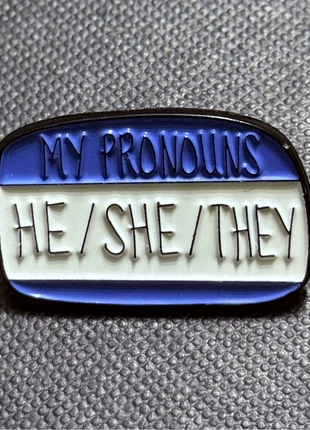 He She They Pronouns Name Tag Pin Badge Brooch, brand: Pride, condition: Very good, £1.99, £2.79 includes Buyer Protection Pro