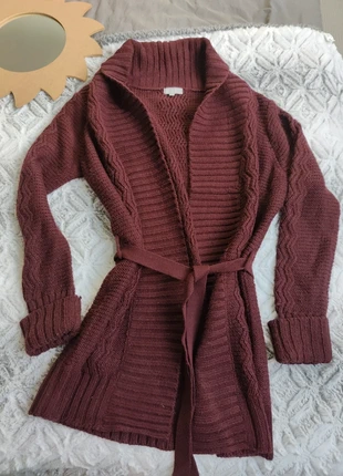 Cardigan En Maille Long Ceinturé Bordeaux | BnK Baba Nuki Taille 2, brand: BnK, condition: Very good, size: L / 40 / 12, €5.00, €5.95 includes Buyer Protection