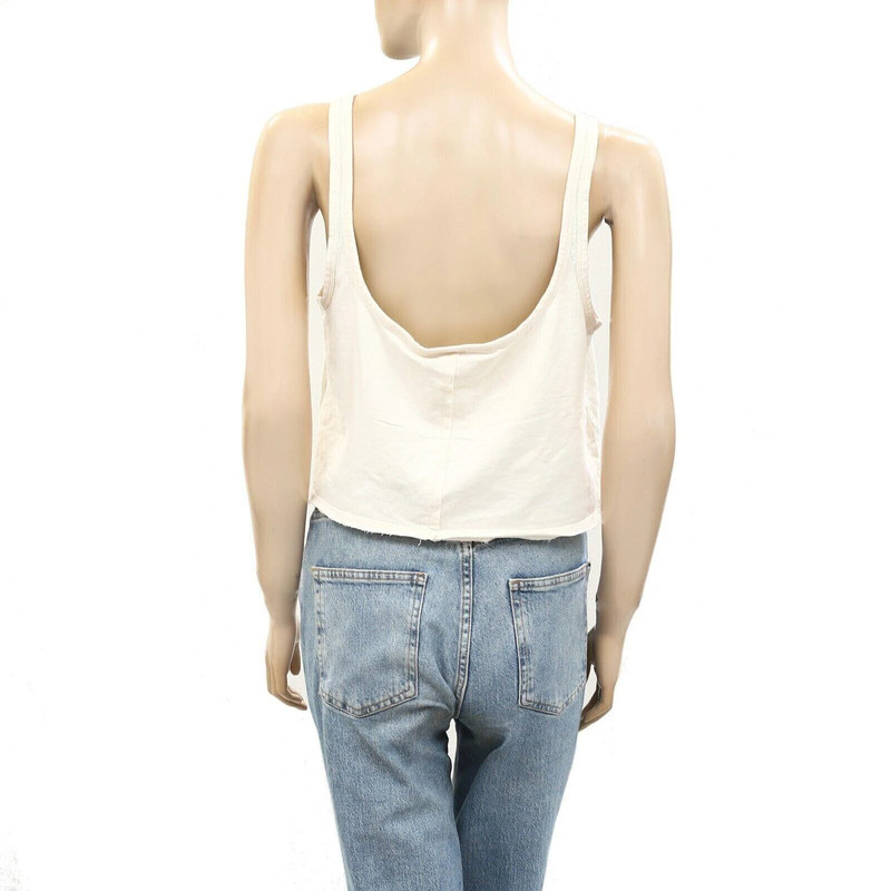 Out From Under Urban Outfitters Ryder Tank Cropped Top Solid Ivory M New 257638 3