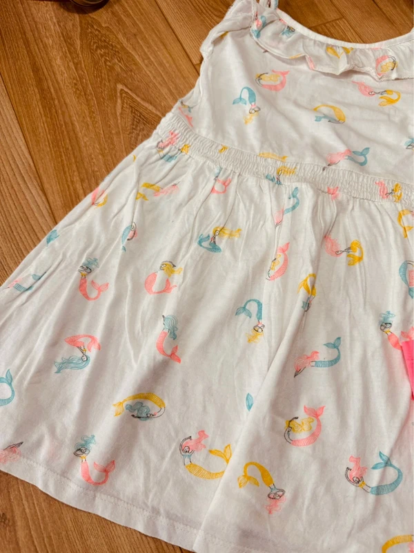 Taille 6 ans robe et legging été fille Orchestra Kiabi blanc rose fluo * sirènes * 🌷 - photo numéro 2