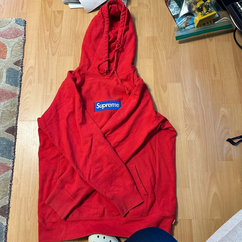 Supreme Box Logo Hooded Sweatshirt FW17 Purple on Red