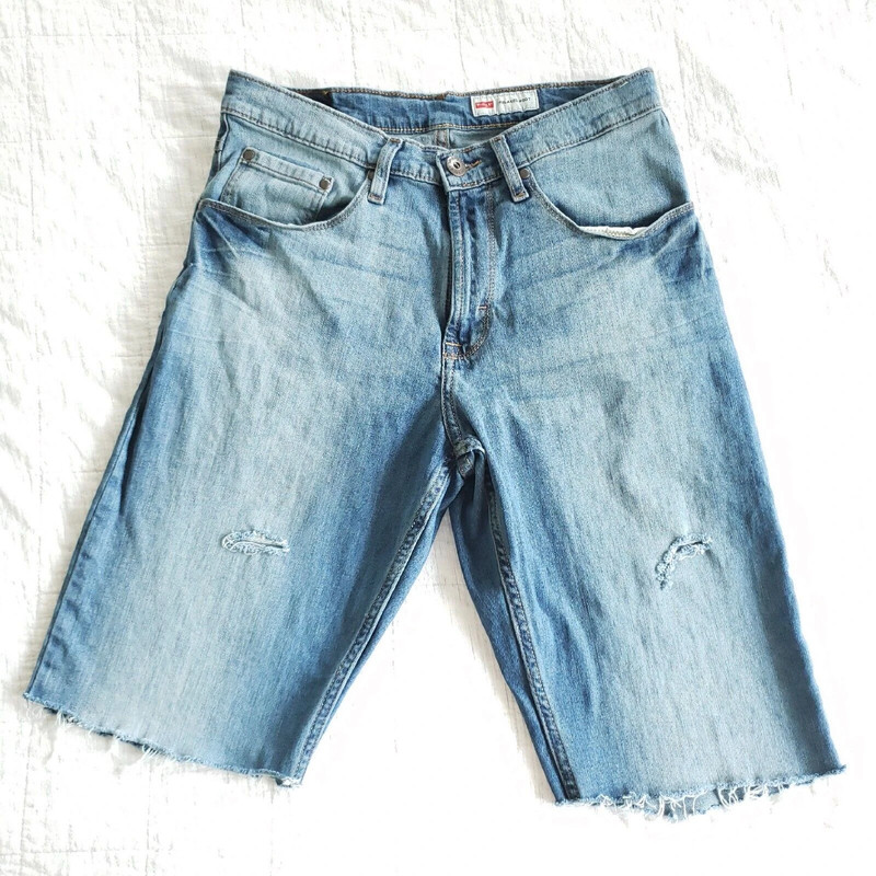 Wrangler Jorts Mens 30 Distressed Denim Bermuda Jean Shorts Y2K Skater ...