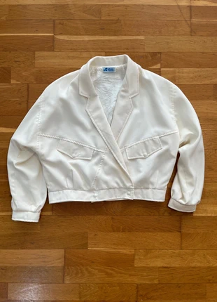 Bomber cropped vintage in lana anni 90 bianco panna, marke: Vintage Dressing, zustand: Sehr gut, größe: M / 38 / 10, 20,00 €, 21,70 € inklusive Vinted-Käuferschutz