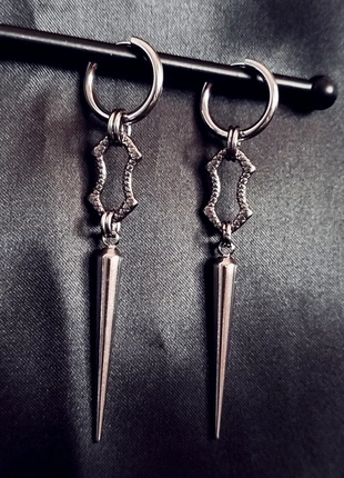 Handmade Earrings - pendant : 7cm - Hexagonal scaly Joint X long spike, marque: Mary's Forge Jewels, état: Neuf sans étiquette, 18,50 €, 20,13 € Protection acheteurs incluse