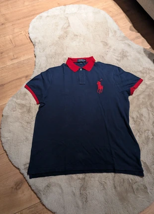 Polo Ralph Lauren – Big Pony Polo – Navy/Red – Slim Fit – Maat XXL – 100% Katoen, merk: Ralph Lauren, staat: Nieuw zonder prijskaartje, maat: XXL, € 20,00, € 21,70 inclusief Kopersbescherming